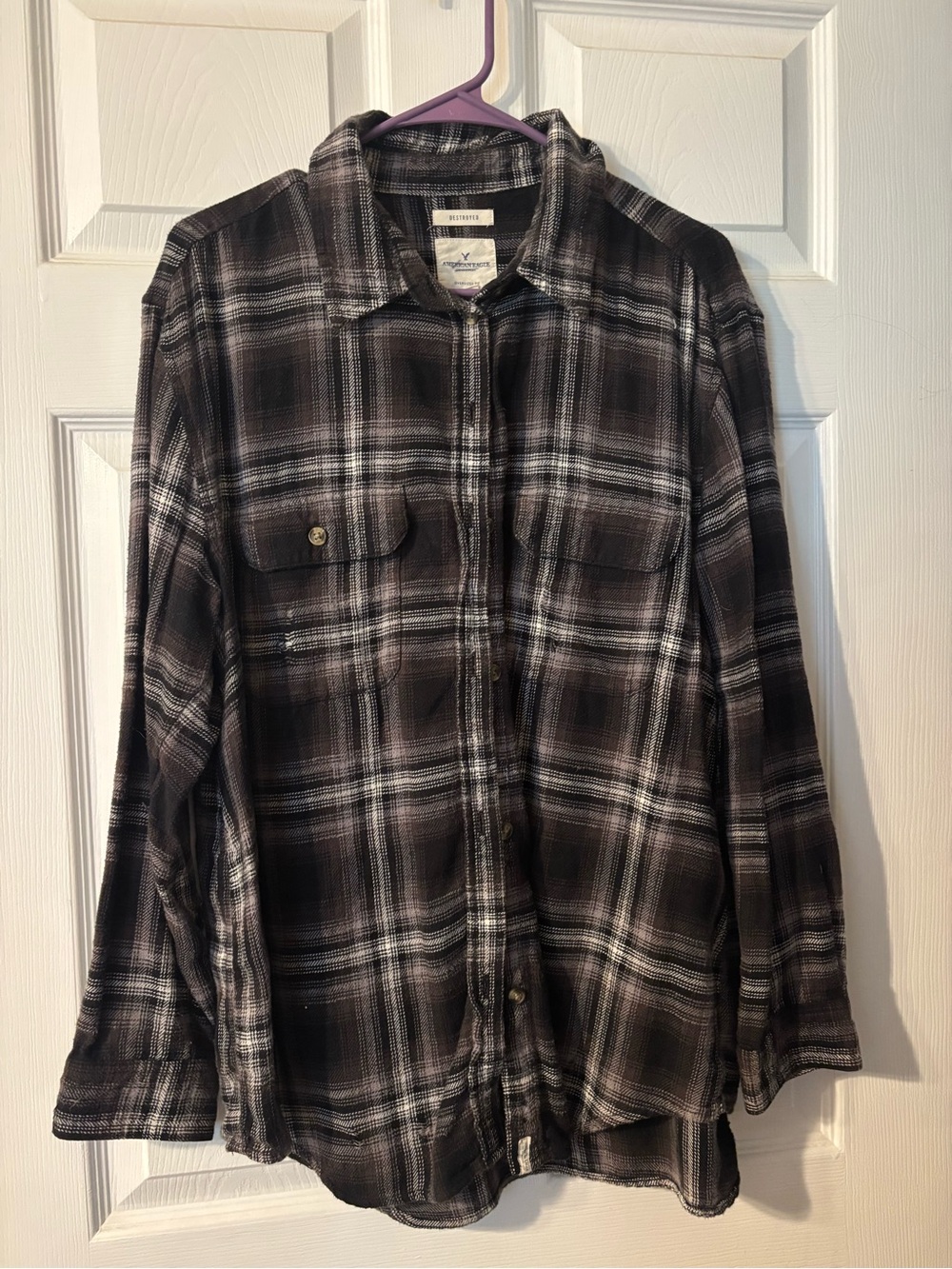 American Eagle Plaid Button-Up Flannel